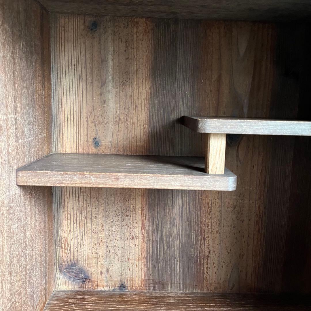 アンティーク 飾り棚 茶箪笥 シェルフ 昭和レトロ 無垢材 z438