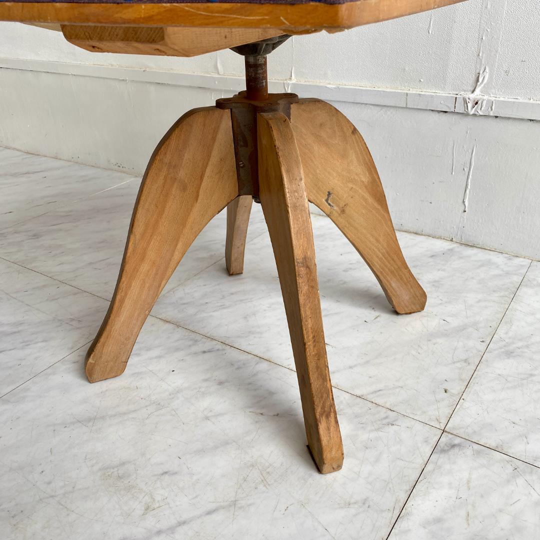 昭和レトロ 回転椅子 木製 ドクターチェア 古家具 アンティーク 和モダン