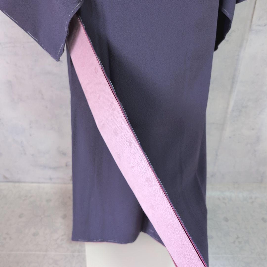 帯単品　正絹　青紫　トールサイズ　比翼仕立て　O5