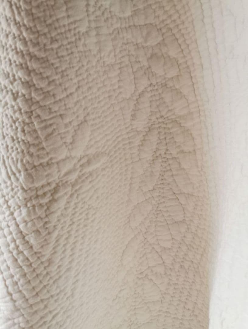 フレンチ アンティーク ブティ キルト ハンドステッチ ホワイト クロシェレース