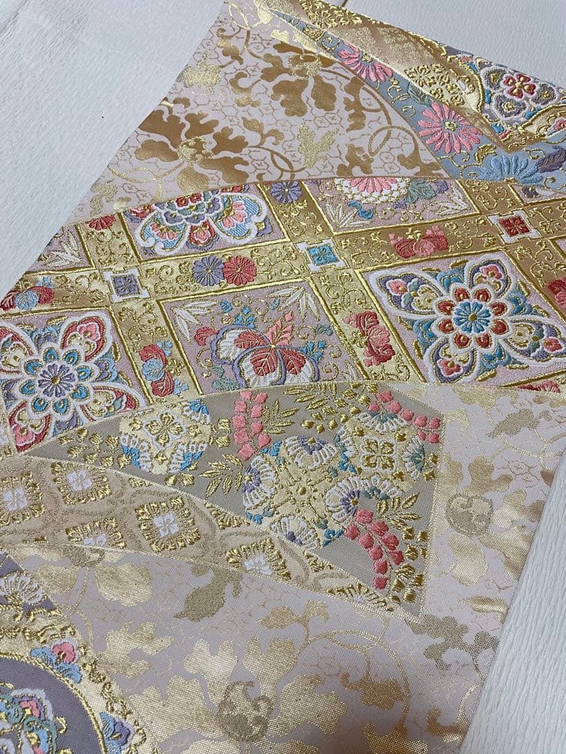 訪問着フルセット　辻ヶ花　絞り　地紋　金彩　トールサイズ　正絹　藤　金糸　箔