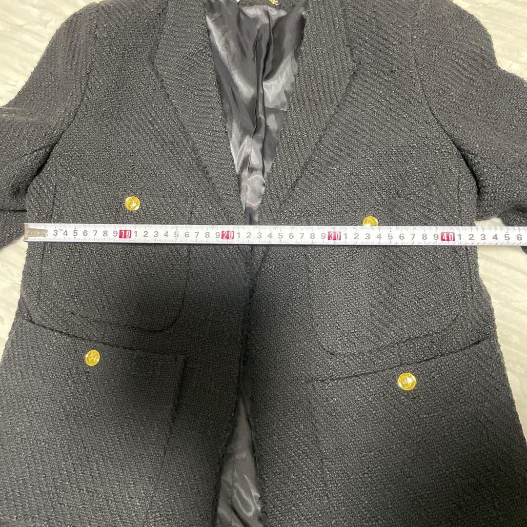 PLAGE[GIRL]ツイードノーカラージャケット　黒　ブラック　38サイズ　M