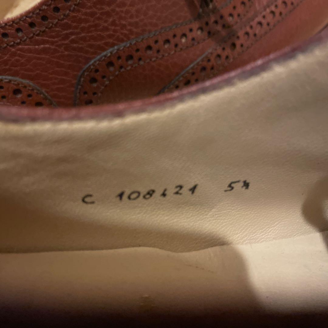 希少イタリア製【タニノクリスチー】ウィングチップグレインレザーシューズ美品シボ革