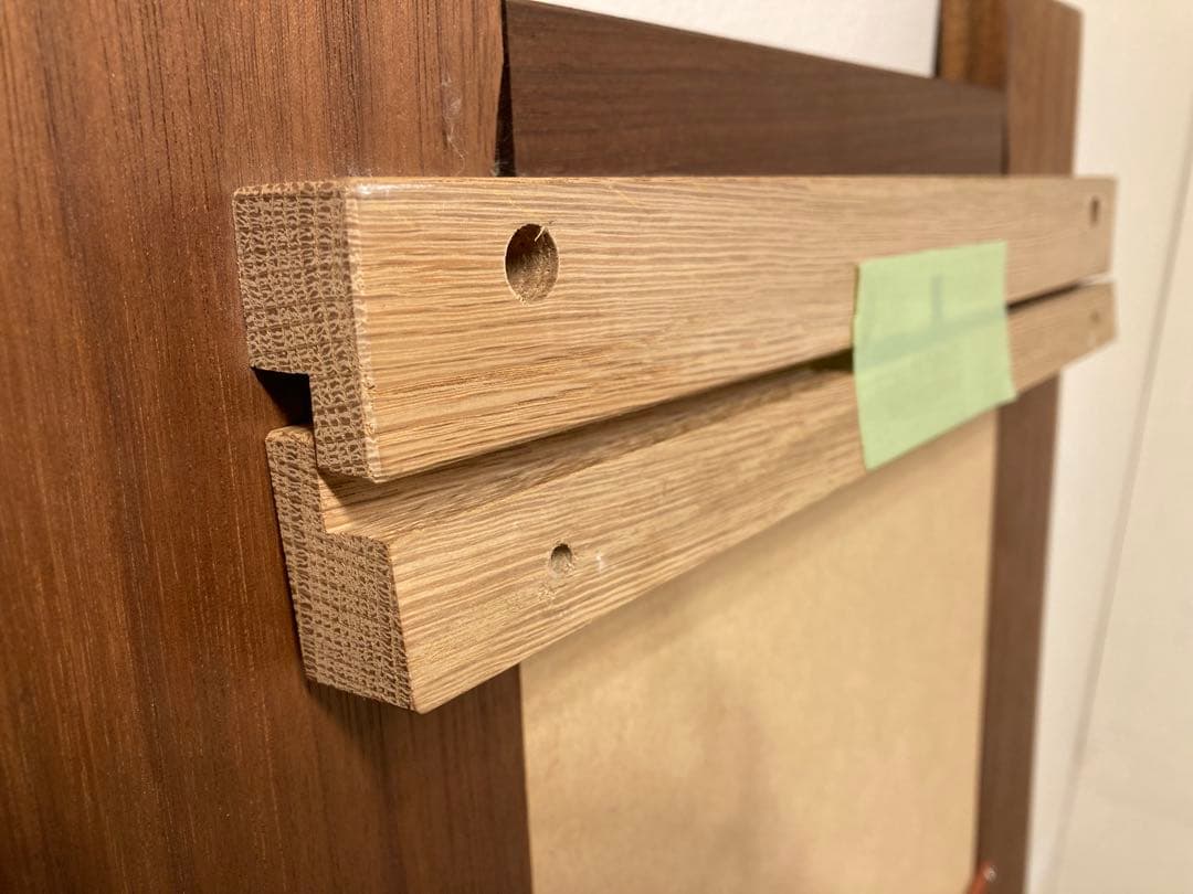 家具工房 雉子舎 ウォールナット 無垢材 台付 ウォールミラー 壁掛け 姿見