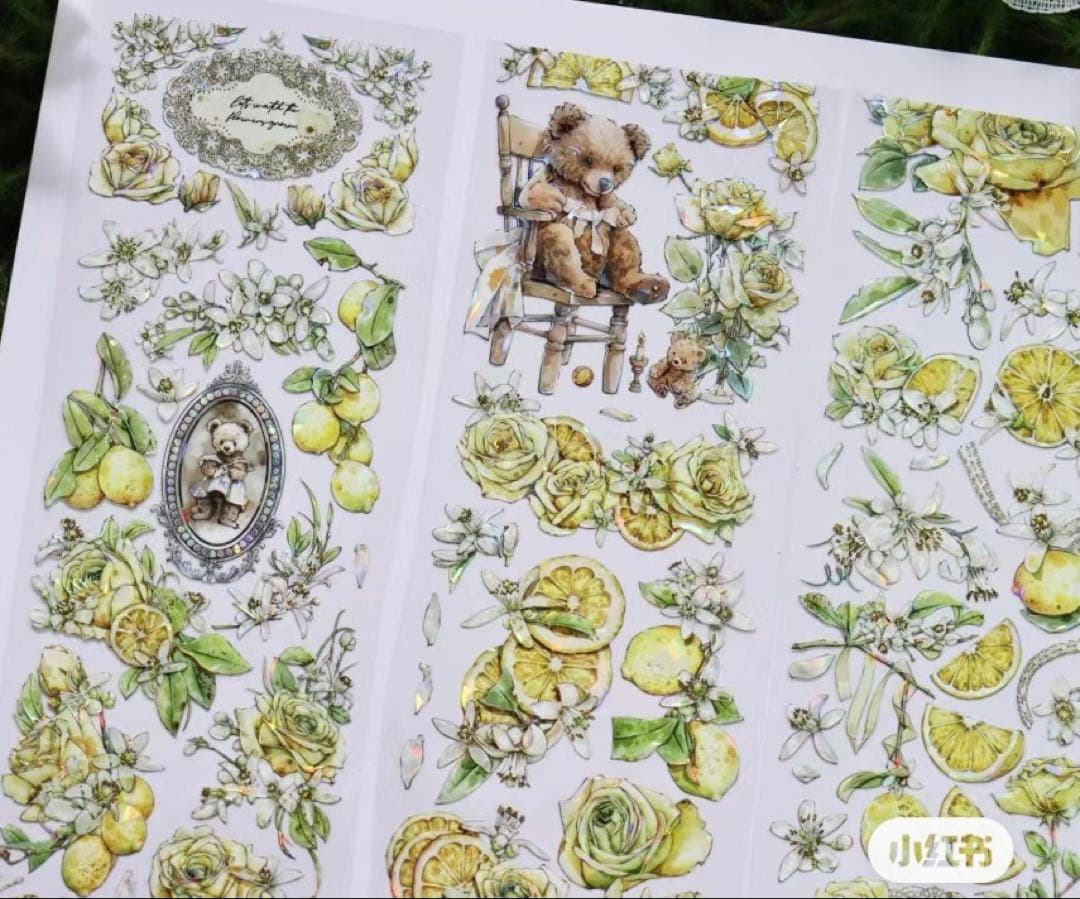 海外マスキングテープ巻売り 夏日香気 テディベア 人物マスキングテープ825