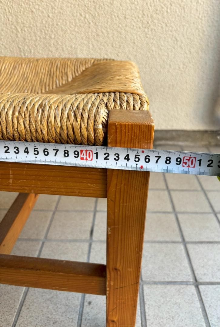 ②　ヴィンテージ　木製　ラッシュシート　ラタン　ダイニングチェア　インテリア