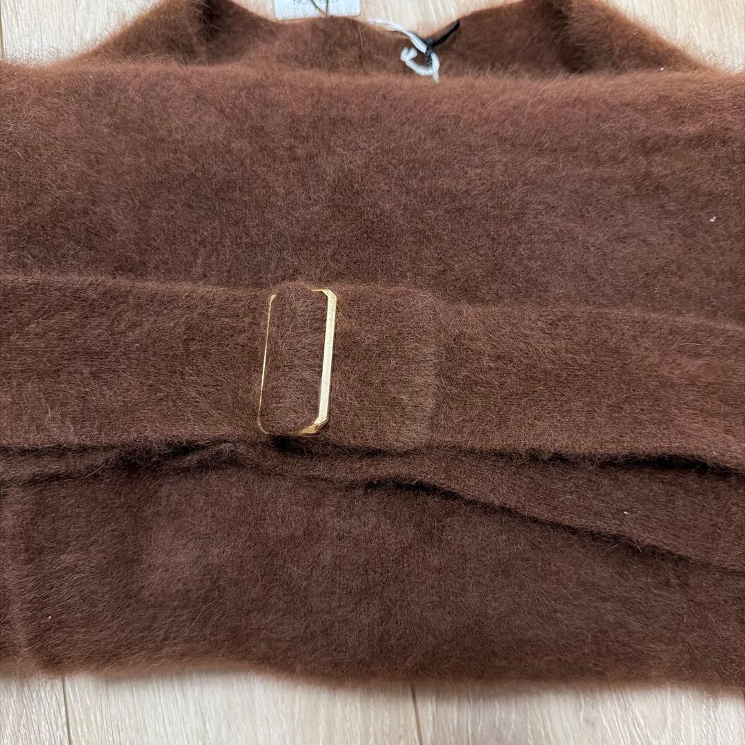 新品ダイアグラムブラウン ボタン付きカーディガン