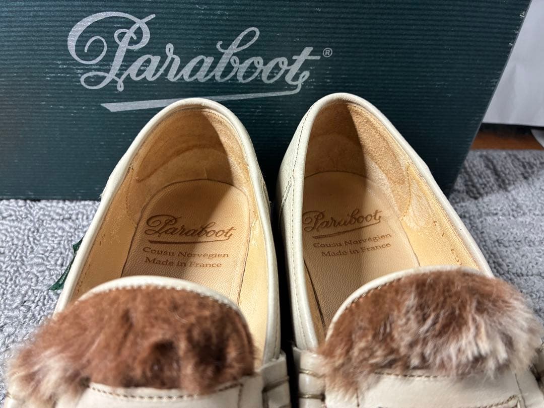 純正箱付 Paraboot ORSAY/GRIFF II 4 ホワイト/ベージュ