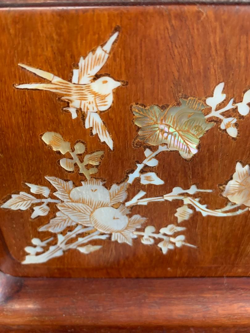 螺鈿細工 茶箪笥 シェルフ 茶棚 貝 古道具