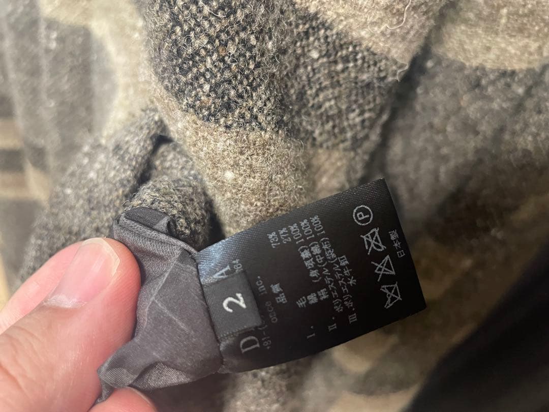 【DEVOA】Hight neck coat striped wool