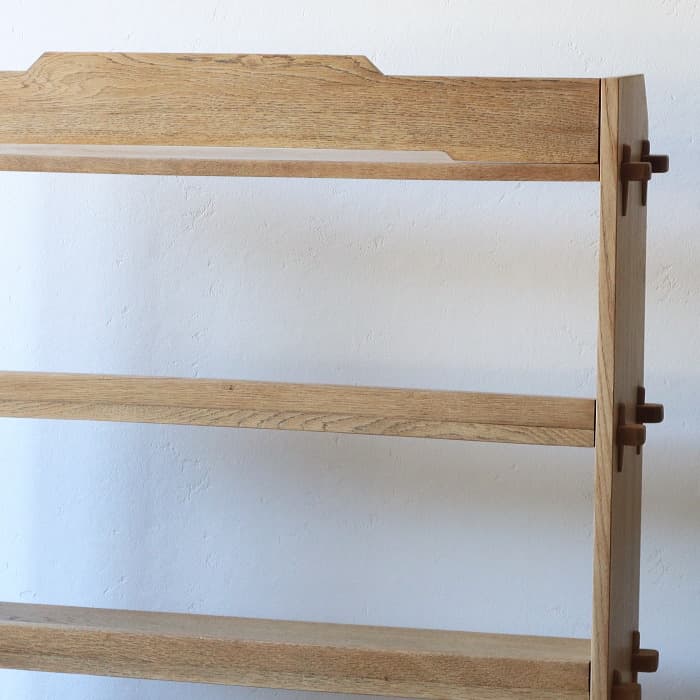 アンティーク 楔本棚 書棚 ナラ 無垢材 オープン棚 古家具 無塗装