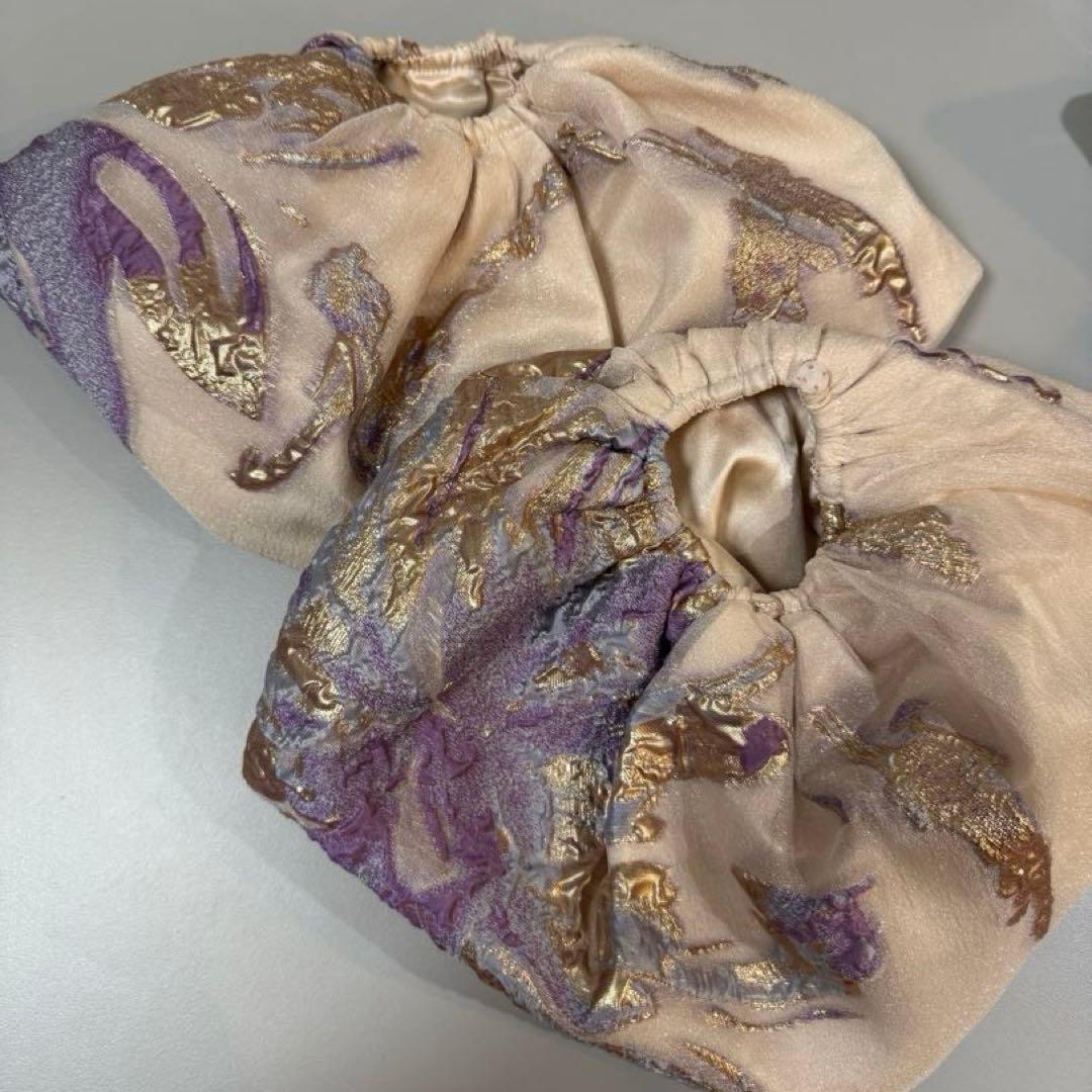 2way 総柄 ジャガード パフスリーブドレス（W299） ドレスプロダクション