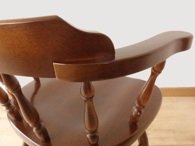 飛騨産業　キツツキ　穂高　アームチェアー②　イス　椅子　 木製　再塗装済ＵＳＥＤ