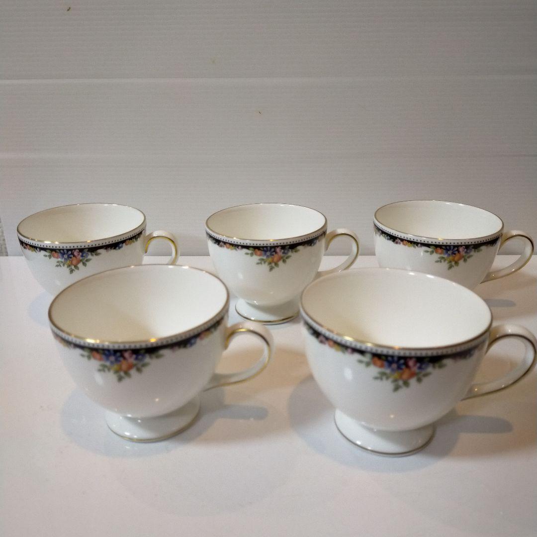  ウェッジウッド　黒壺オズボーン　コーヒーカップ＆ソーサー5客