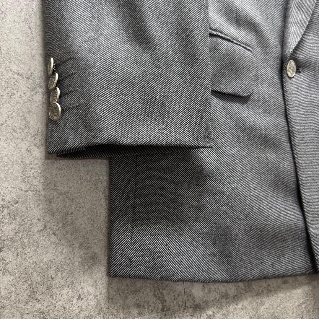 Burberrys セットアップ ダブルスーツ グレー　極上ウール　銀ボタン