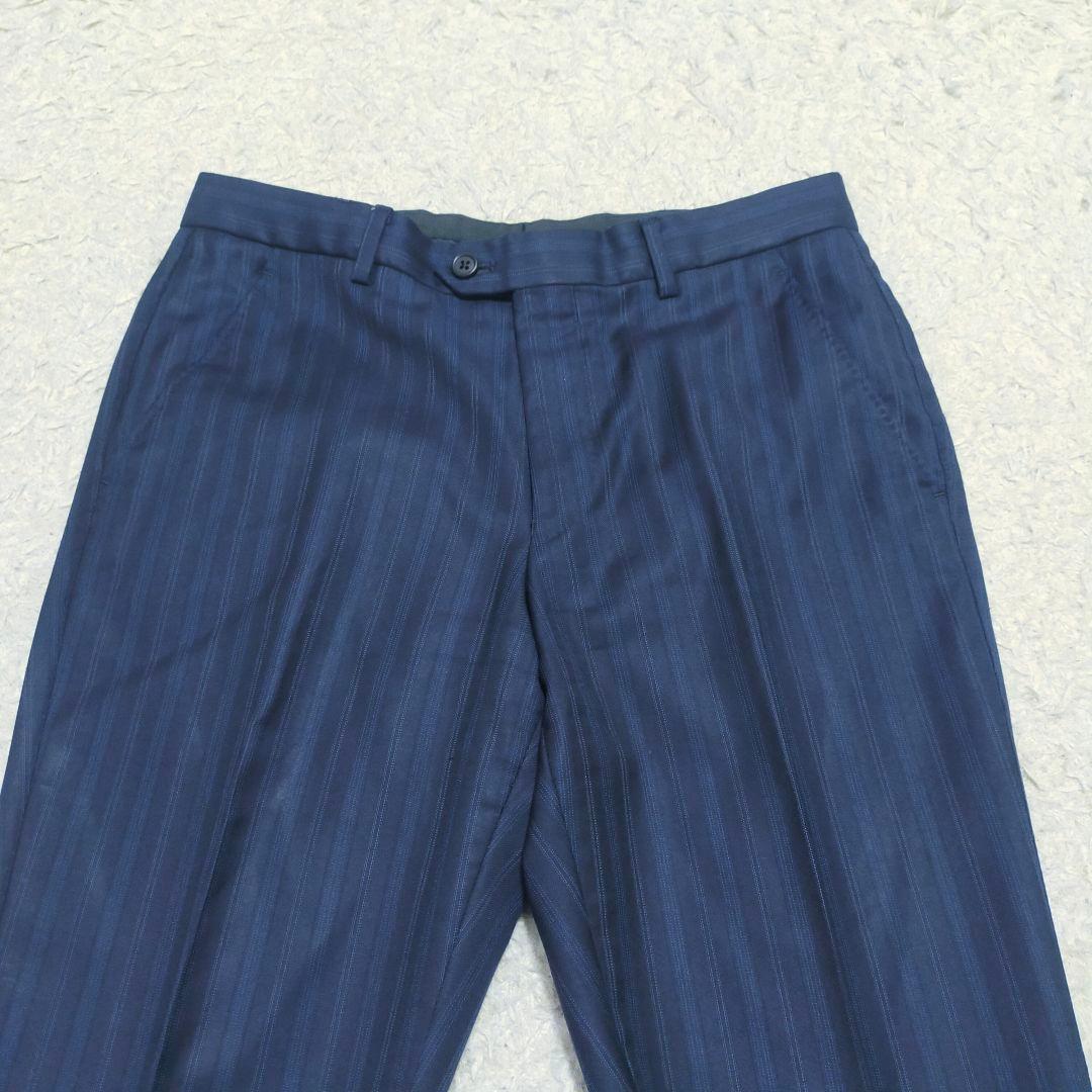 【紳士の装い】ポールスミス×ロロピアーナ・スーツ・4シーズン・紺ストライプ・M
