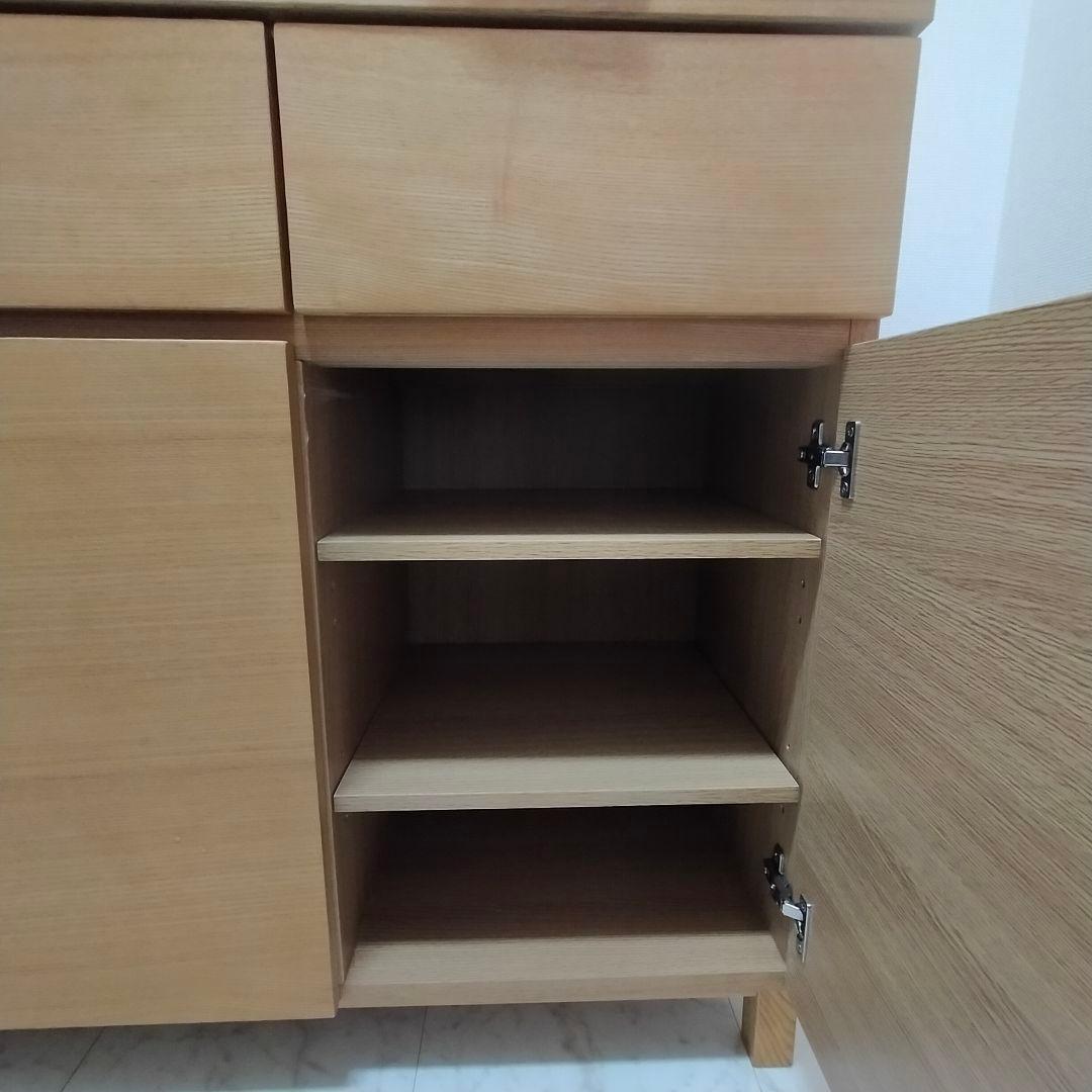 【お値下】無印 タモ材 キャビネット 脚付き
