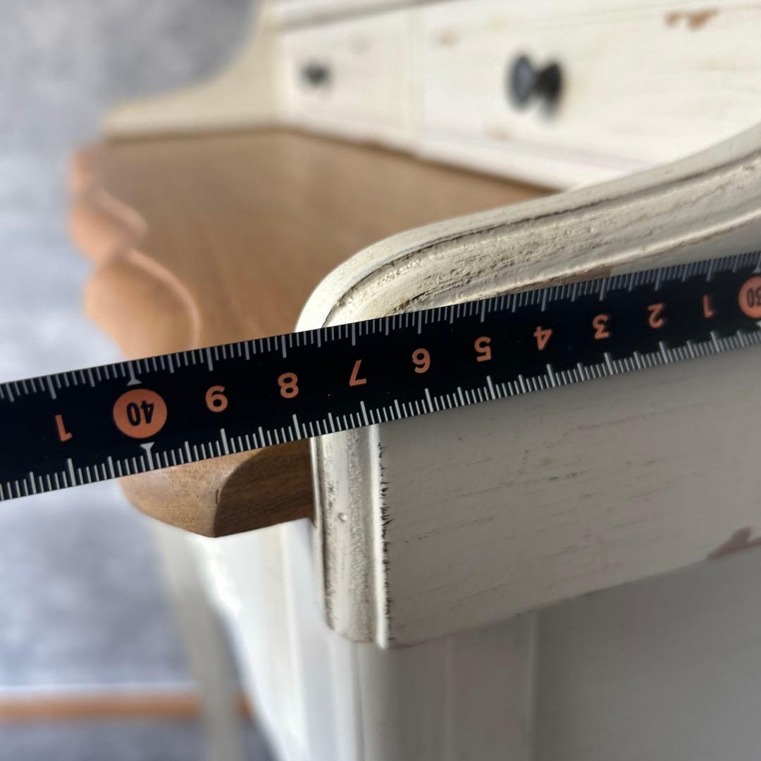 アンティーク加工 シャビーシック 猫脚コンソールデスク　椅子付