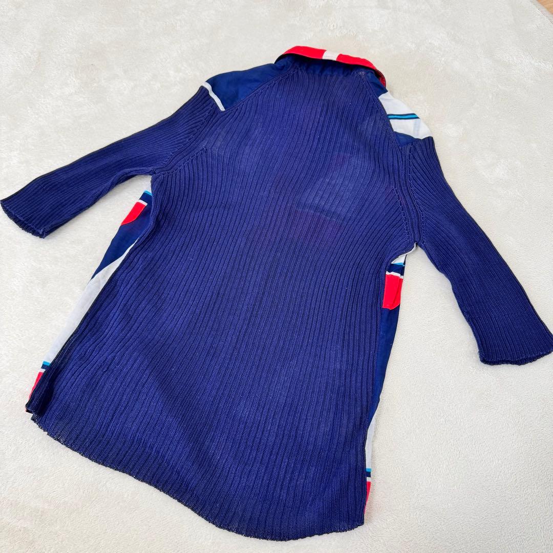 HERMES エルメス　ニット　コットン　ポロシャツ　ネイビー　サイズ38