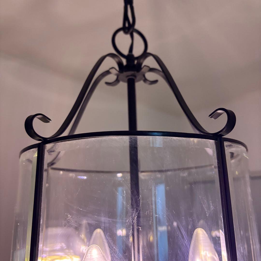 ☆ディクラッセ☆トルド　3灯　アールデコ　シャンデリア　アイアン　ガラス