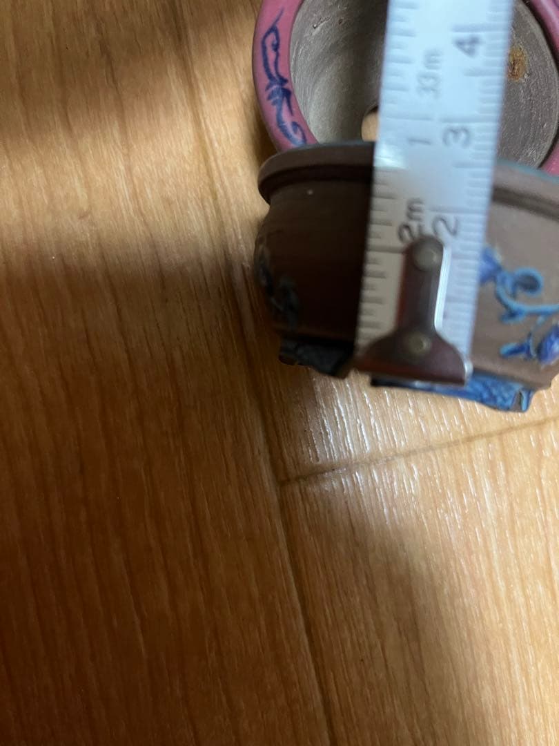 豆盆栽鉢　希少時代　陶翠　彩交趾黒泥丸豆鉢3個セット