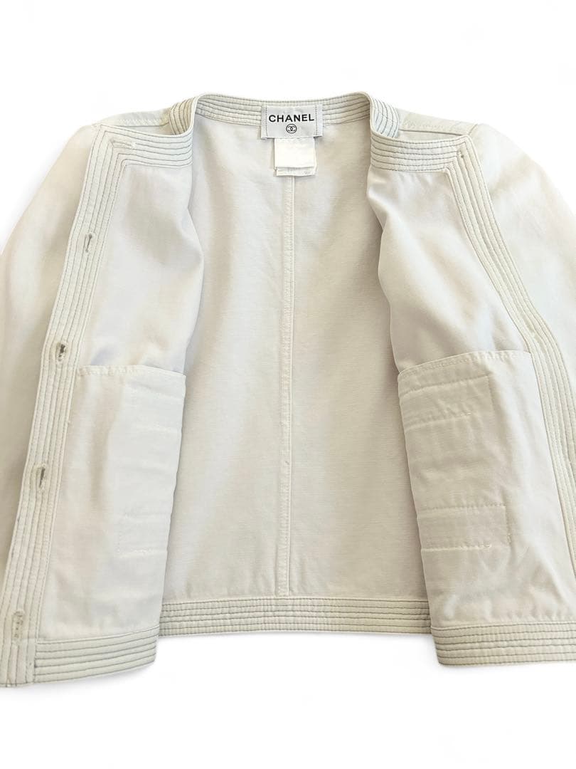 【希少❤︎美品】CHANEL ココボタン　パンツ　セットアップ　白 38