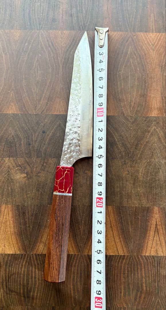 黒崎優　閃光　鋭　切付　ペティナイフ 150mm レッドターコイズ