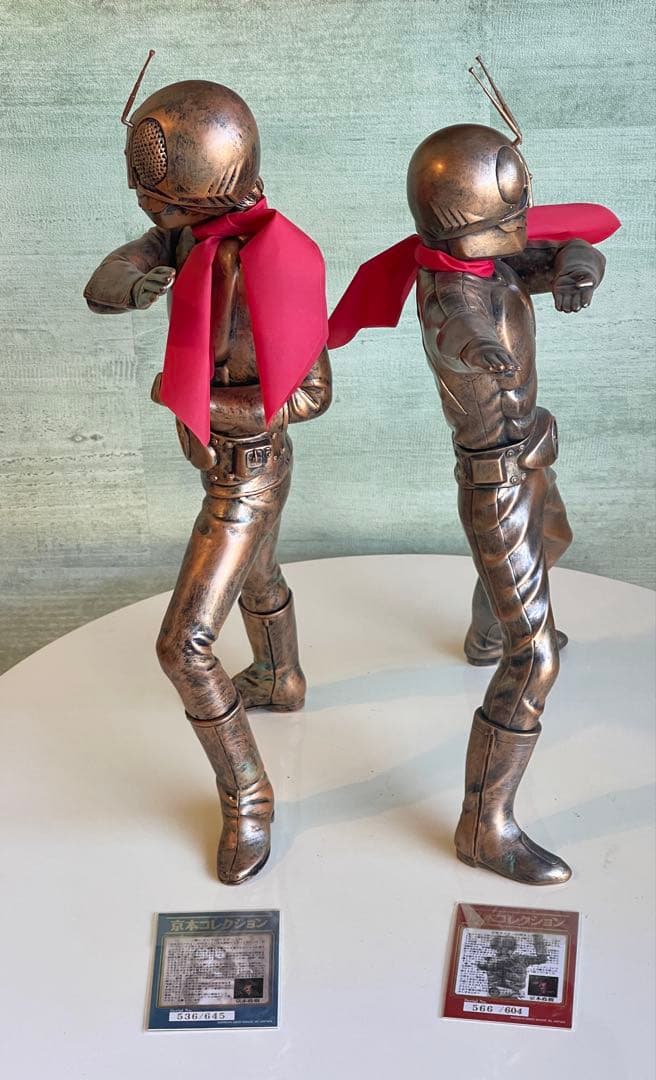 【限定/自立品】京本コレクション仮面ライダー1号＆2号ブロンズ シリアルカード付