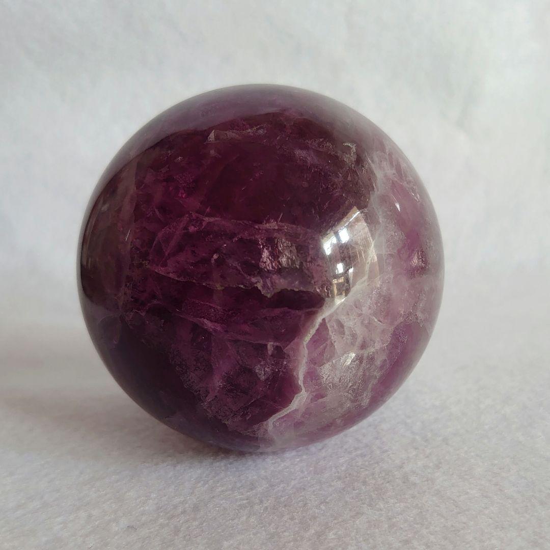 パープルピンクフローライト　丸玉B　素敵な逸品
