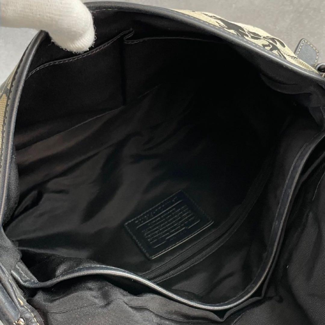 希少 美品 コーチ メッセンジャーバッグ ホースアンドキャリッジ 斜め掛け 黒