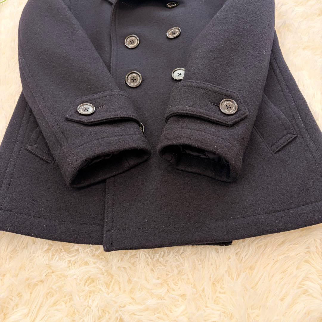 【美品✨️黒✕CBチェック】ブラックレーベルクレストブリッジ ピーコート