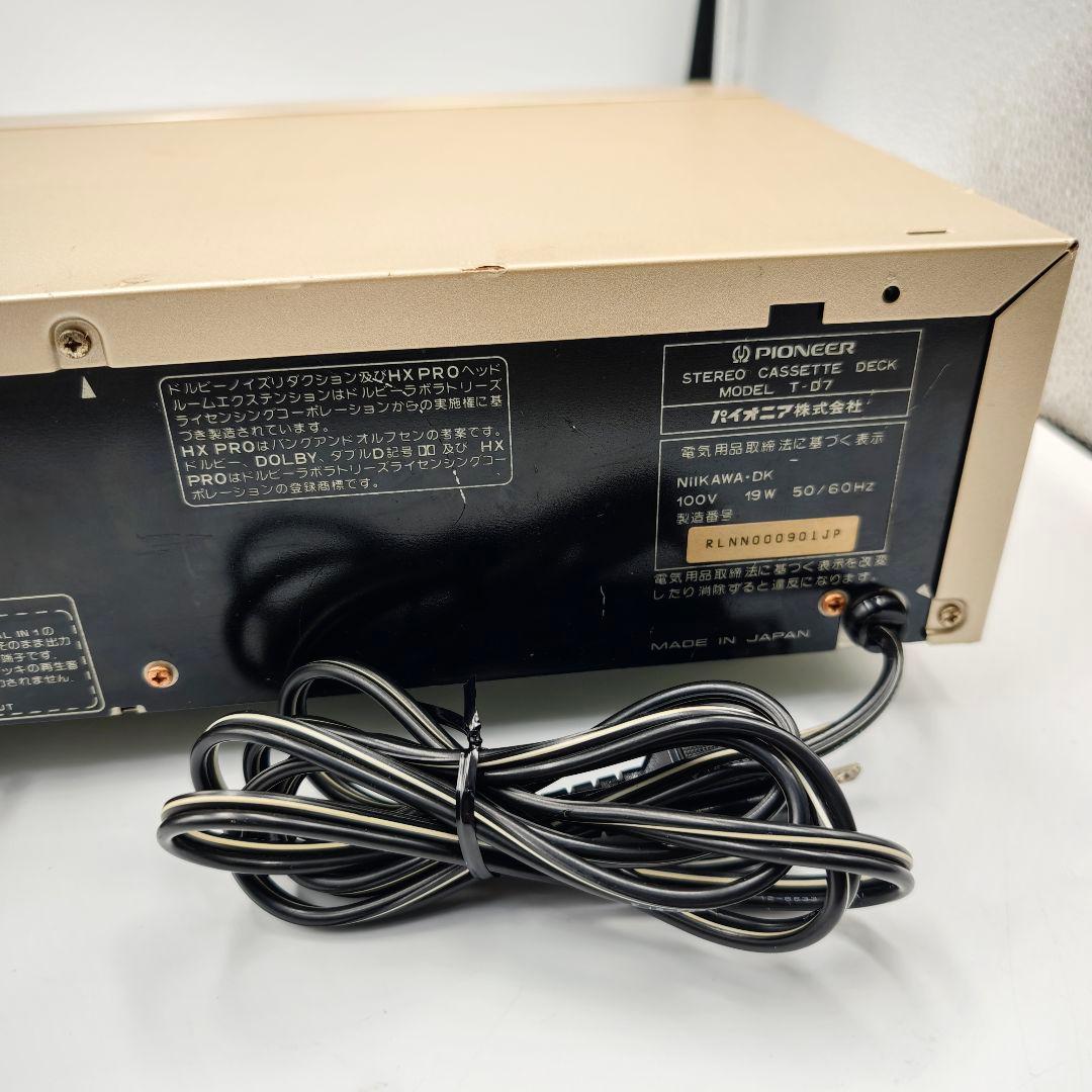 【完全動作品】パイオニア 3ヘッドシングルカセットデッキ T-D7