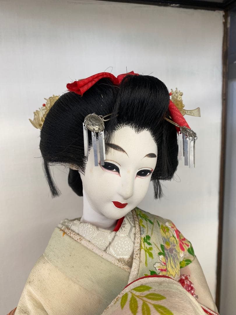 『手渡し限定』日本人形 ガラスケース付き　昭和レトロ