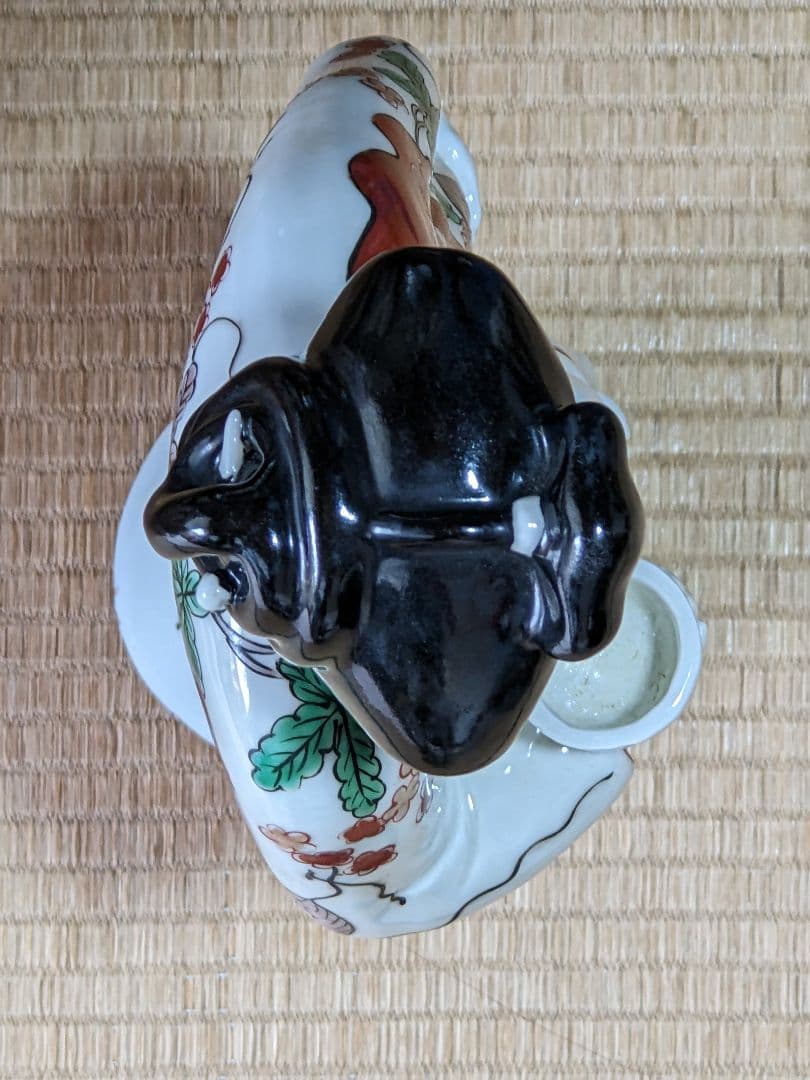 ♦柿右衛門様式 赤絵美人図 陶磁器人形 置物飾り 骨董品