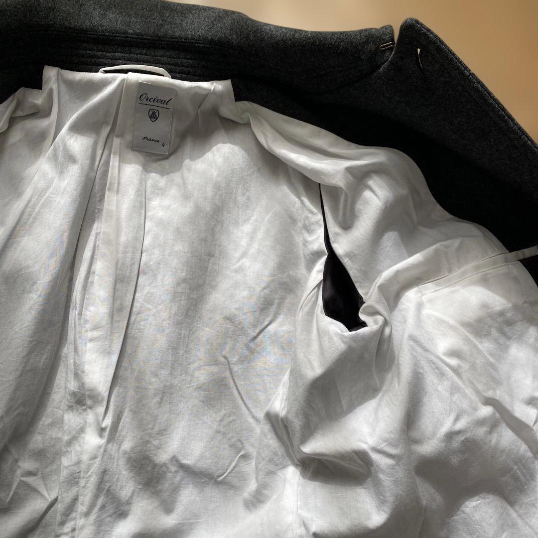 オーシバル　美品　ピーコート　ダークグレー フード付き(取り外し可能) サイズ4