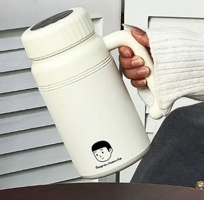 キャラクター付きホワイト水筒