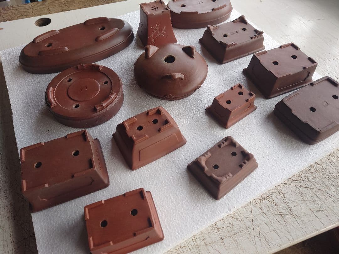 盆栽鉢　支那鉢　中国鉢　中国宜興　13鉢セット