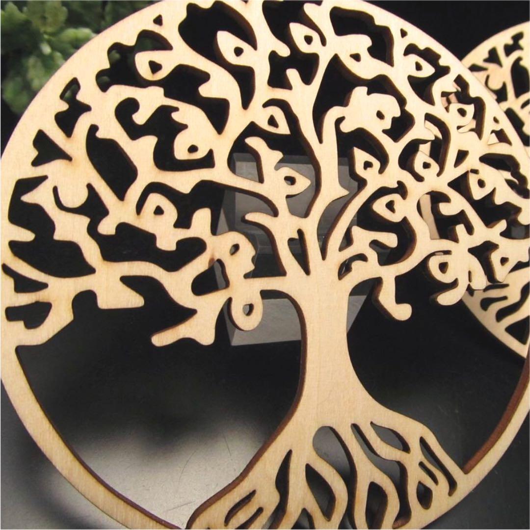 2B★特選NEW★木製☆お洒落で可愛い【北欧風デザインウッドコースター２枚】❤️