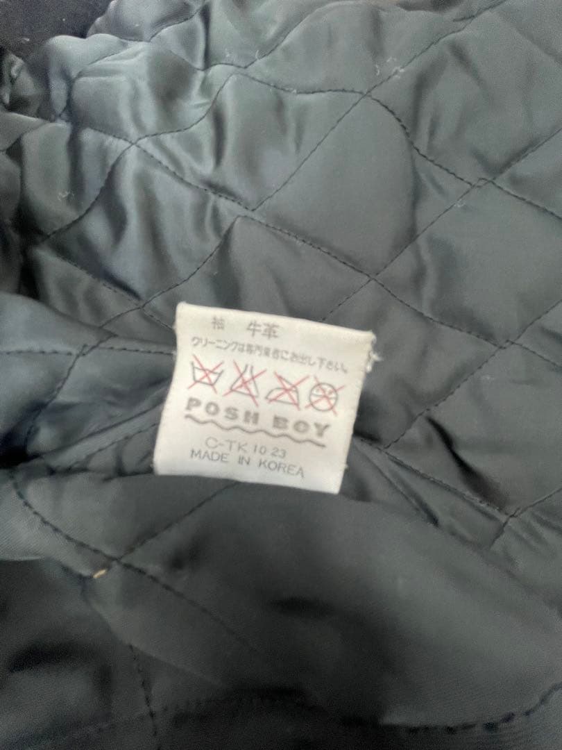 美品 POSH BOY ポッシュボーイ スタジャン80s バックロゴ 袖革