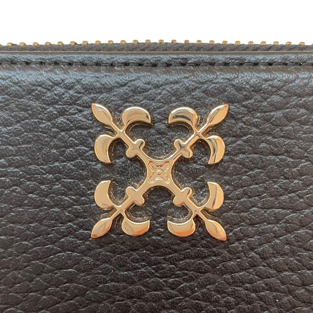 美品 ラシット 長財布 モノグラムプレート ラウンドジップ ウォレット