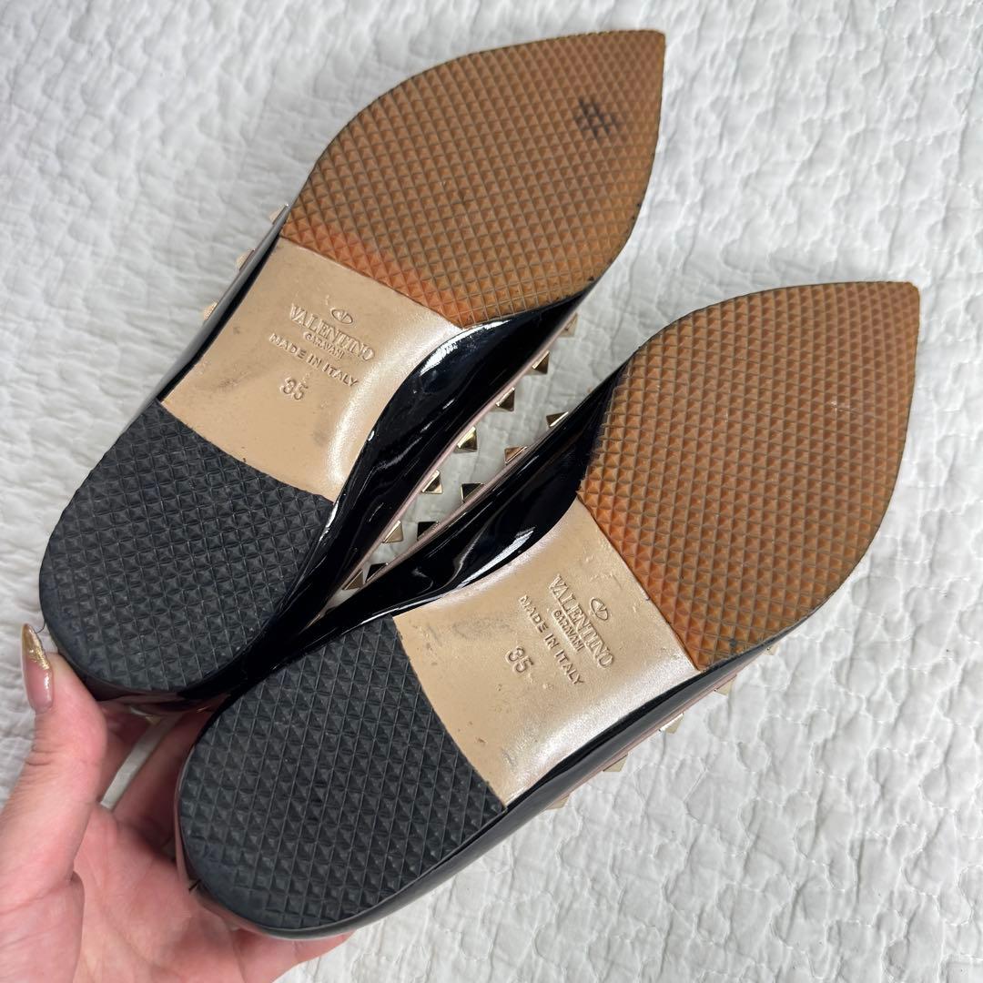 VALENTINO GARAVANI ロックスタッズフラットシューズ 黒
