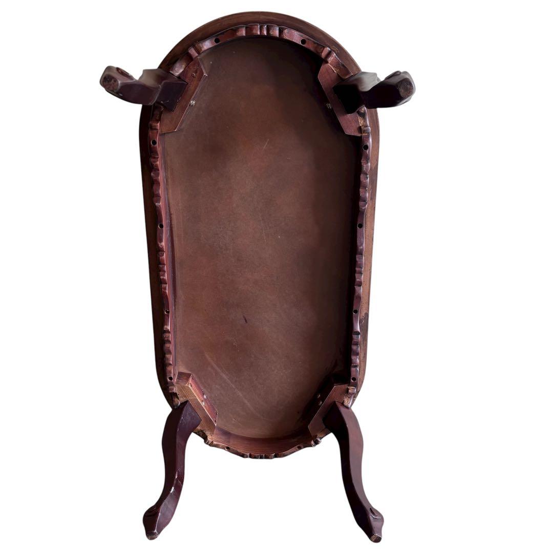 イタリアンクラシカルデザイン アンティーク調　ローテーブル ガラス天板 猫脚