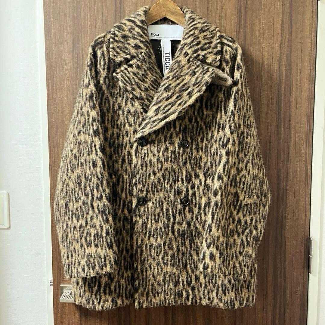 美品TICCA レオパードシャギーピーコート　TBDA-252