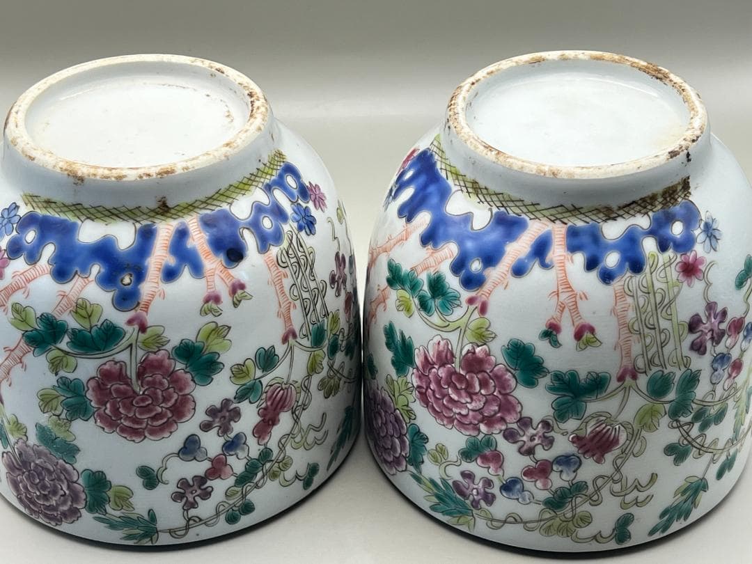 スペード　粉彩茶壺①　牡丹福寿文　同治年製在印　骨董品 時代品 中国美術