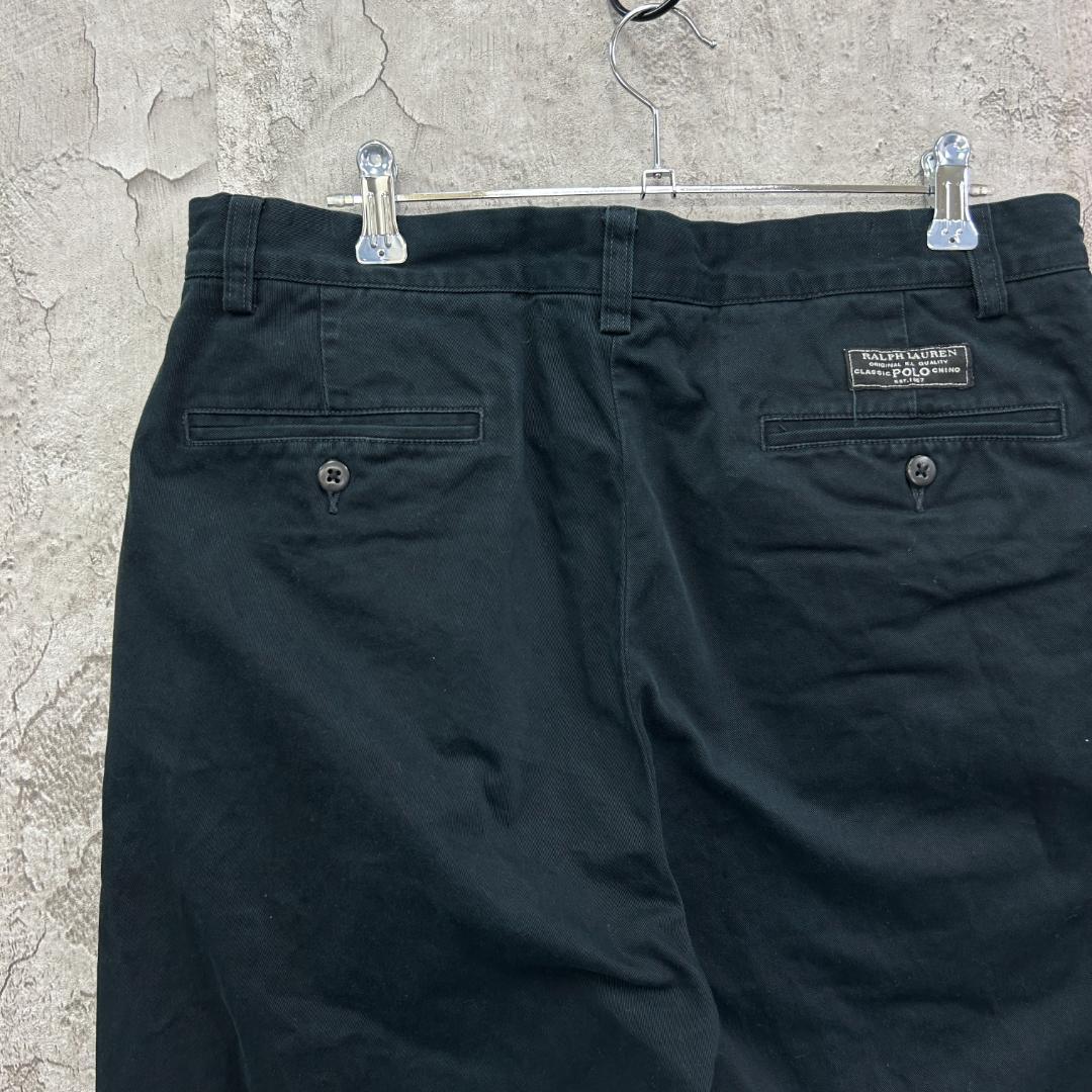 や*じ様 ポロ バイ ラルフローレン　2タック　ポロチノ　チノパン　古着　ブラッ