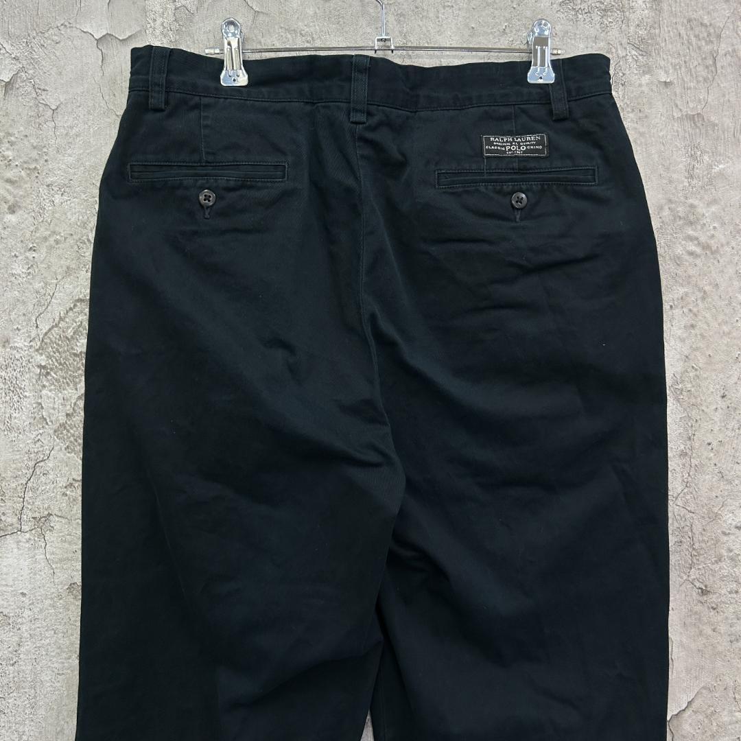 や*じ様 ポロ バイ ラルフローレン　2タック　ポロチノ　チノパン　古着　ブラッ