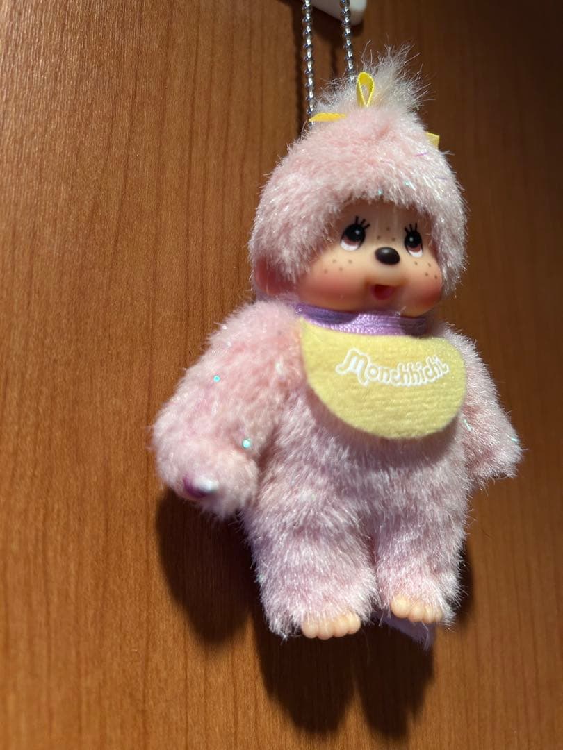 新品 モンチッチ ピンク ラメ キーホルダー　非売品