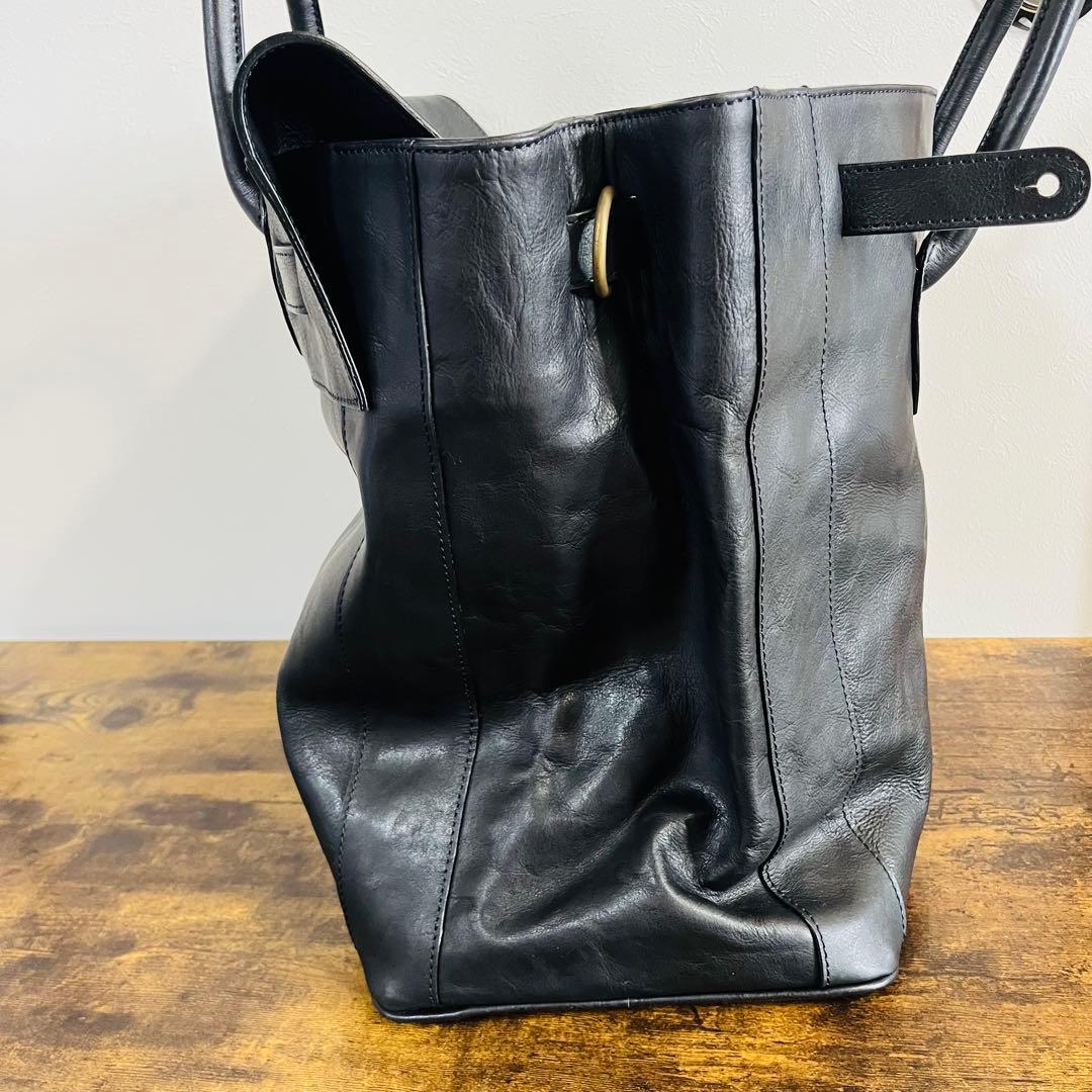 【本革】オーダー品　フルレザーショルダーバック　ブラック　一点もの