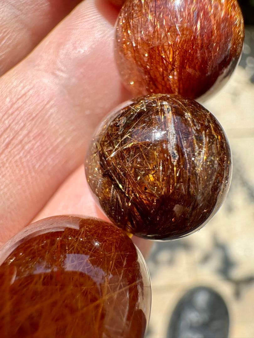 【向江大樹さん専用】ブラウンルチル 14mm 内径16cm キラキラ光る