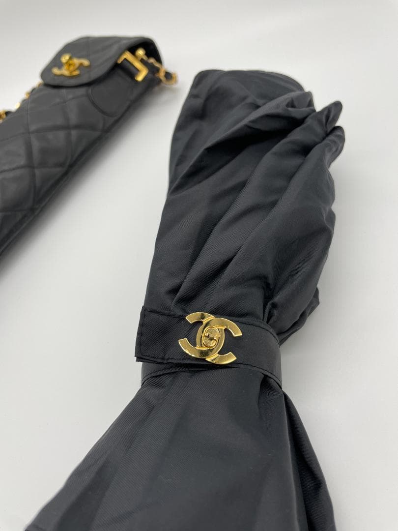 Chanel 折りたたみ傘 黒 晴雨兼用